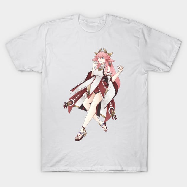 Genshin Impact - Yae Miko T-Shirt by giratina13